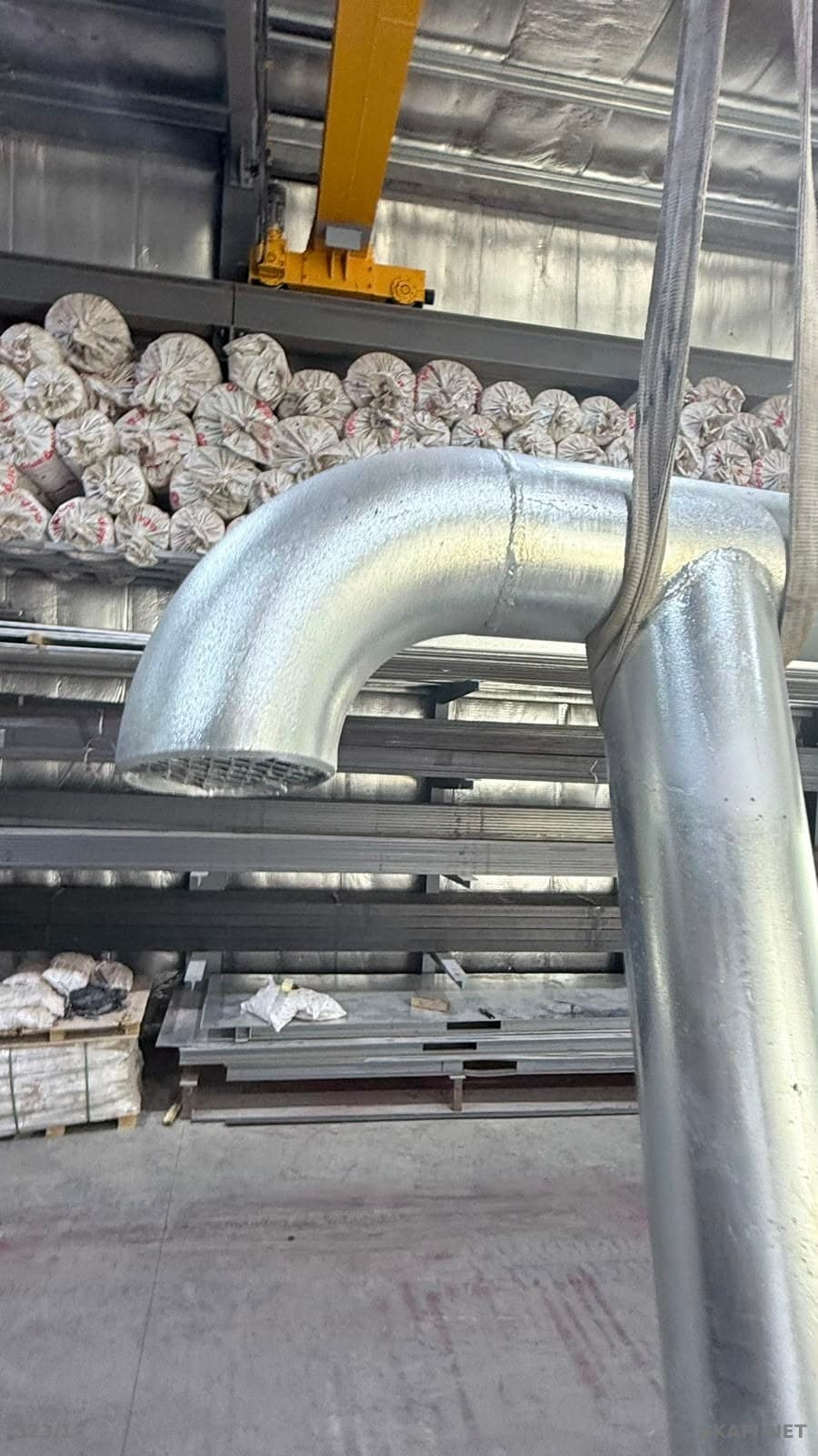 Galvanized Tank Vent Pipes – 90° Elbow with Flange and Protective Mesh