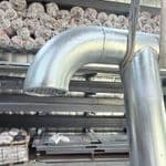 Galvanized Tank Vent Pipes – 90° Elbow with Flange and Protective Mesh